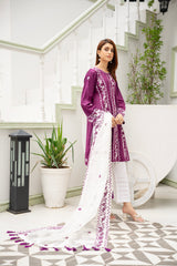 Mulbery Elegant Embroidered Kurt1 with Dupatta -( Stitched )