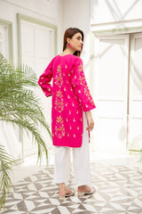 Blush Elegance. ( Step into the spotlight with this stunning shocking pink embroidered shirt)