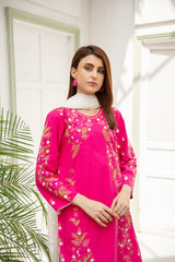 Blush Elegance. ( Step into the spotlight with this stunning shocking pink embroidered shirt)