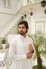 White Suits Tarkashi And Embroidery - ( Stitched )