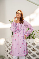 Graceful Light Purple Kurti – ( Stitched )