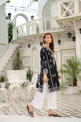 Black Embroidered Kurta – ( Stitched )