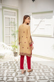 Golden dusk. ( Experience sophistication with our Peanut Gold Hand-Embroidered Shirt ) - Stitched