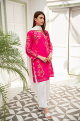 Blush Elegance. ( Step into the spotlight with this stunning shocking pink embroidered shirt)