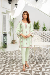 Pistachio Dream. ( Enjoye the elegance of our Hand-Embroidered light Pista Color hand embroided shirt )