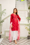 Maroon Embroidered Kurti With Dupatta – ( Stitched )