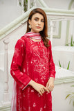 Maroon Embroidered Kurti With Dupatta – ( Stitched )