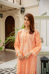 Maroon Embroidered Kurti - (Stitched)