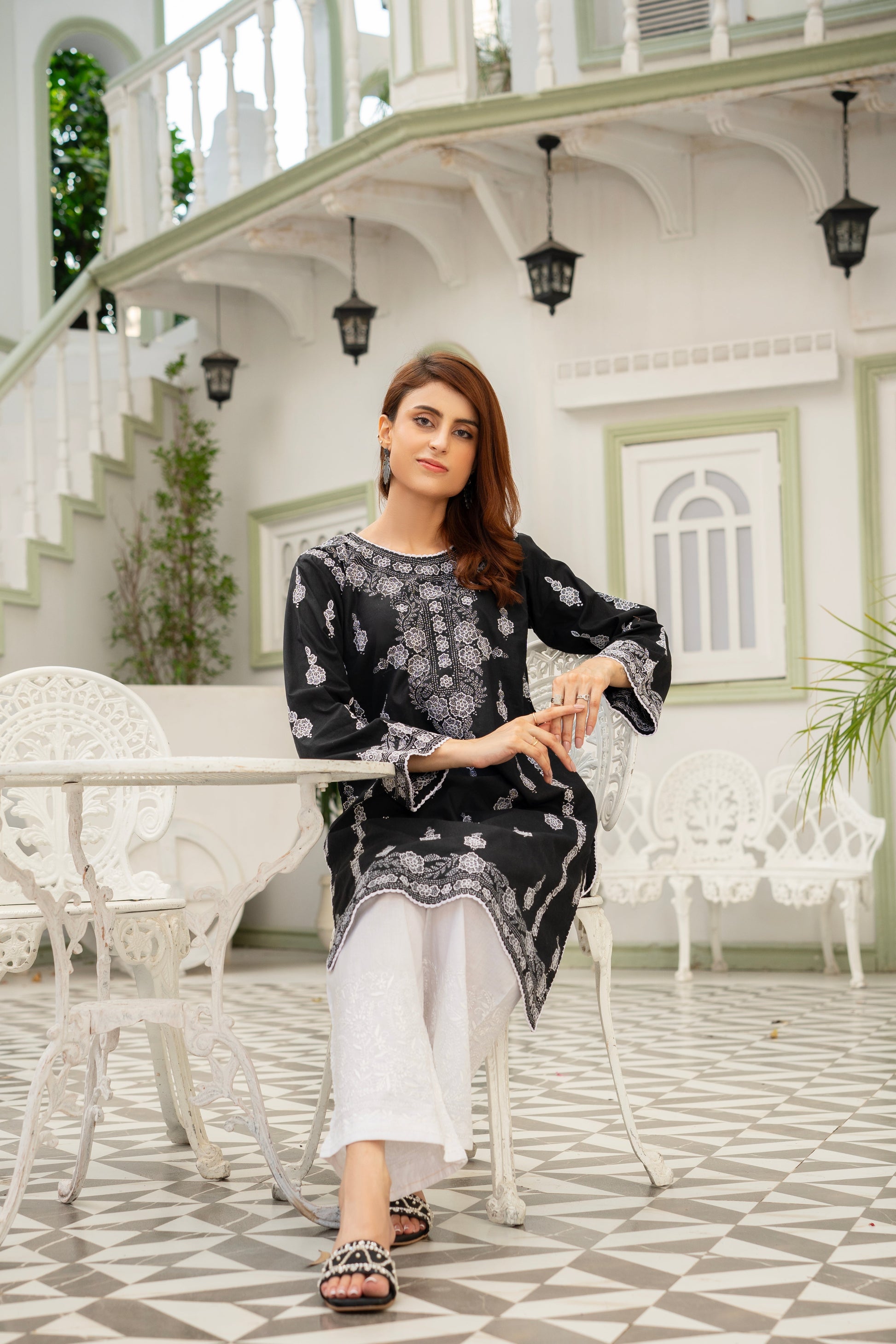 Black Hand Embroidered Kurti - Rameen Roshany