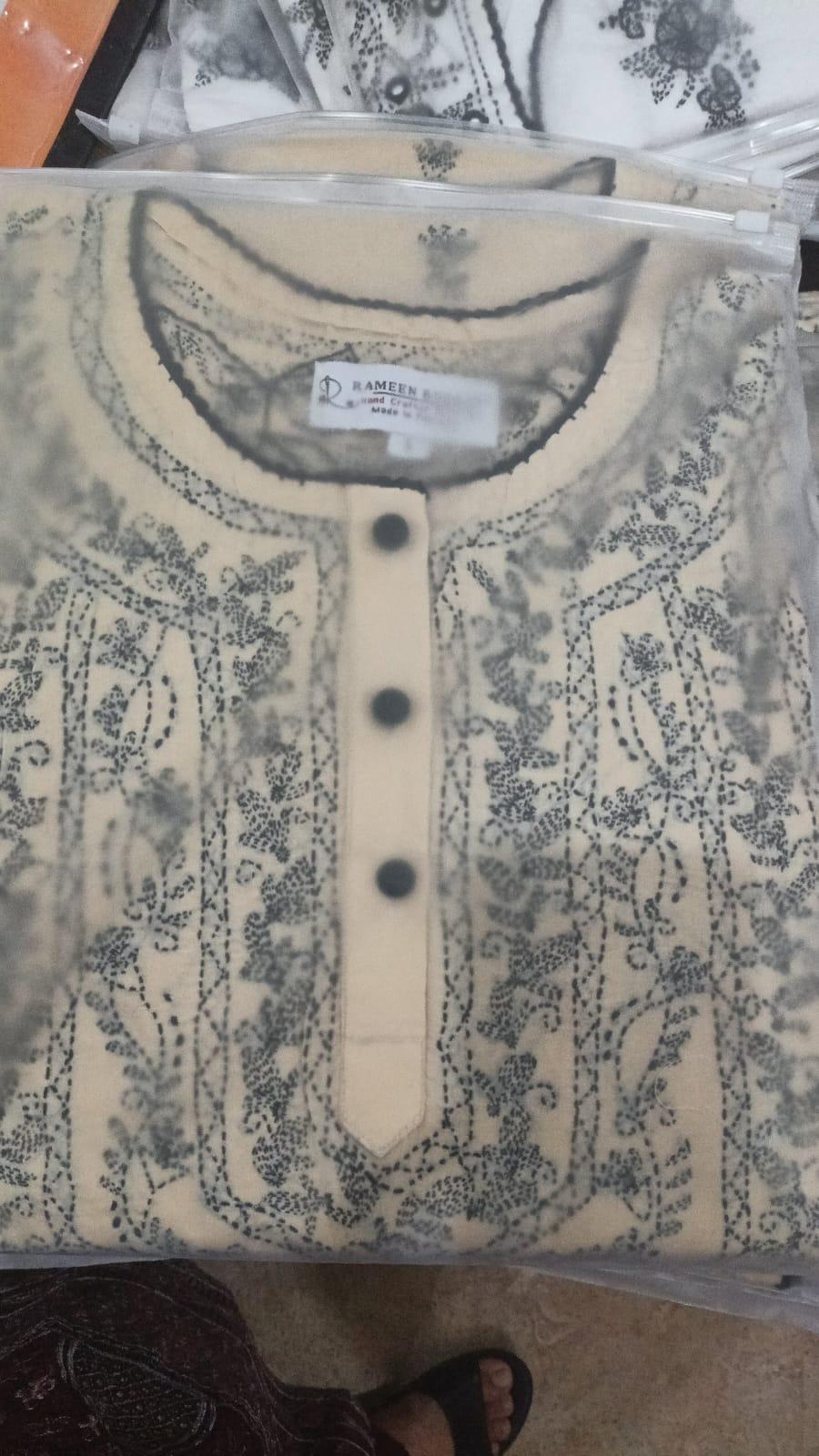 Skin Tarkashi Embroidered Kurti by Rameen Roshany